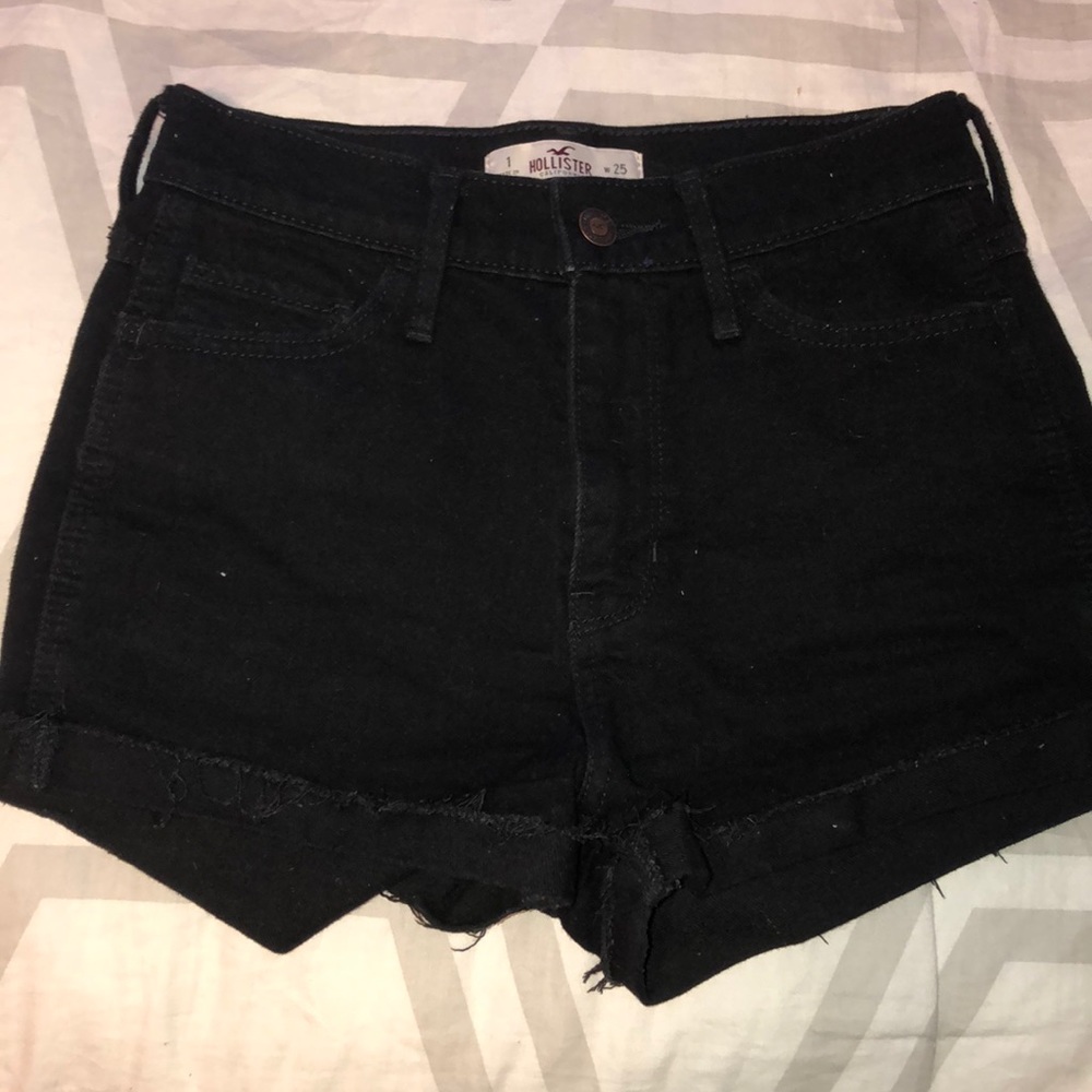 Black jean shorts